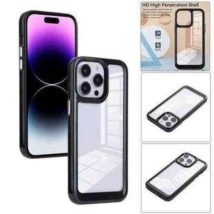 For iPhone 14 Pro Solid Solor TPU Space Acrylic Phone Case(Black)