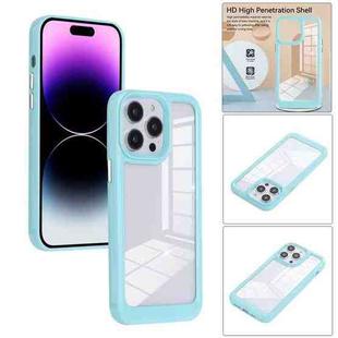 For iPhone 14 Pro Solid Solor TPU Space Acrylic Phone Case(Blue)