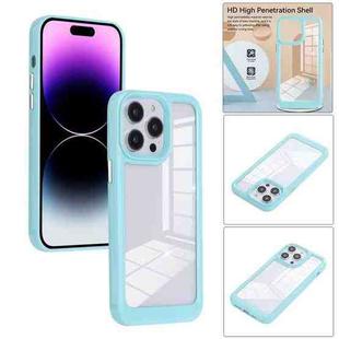 For iPhone 14 Pro Max Solid Solor TPU Space Acrylic Phone Case(Blue)