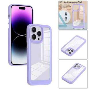 For iPhone 14 Pro Max Solid Solor TPU Space Acrylic Phone Case(Purple)