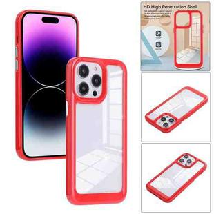 For iPhone 14 Pro Max Solid Solor TPU Space Acrylic Phone Case(Red)