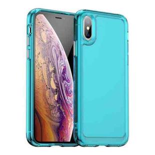 For iPhone XS Max Candy Series TPU Phone Case(Transparent Blue)