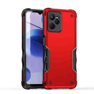 For Realme C35 Non-slip Shockproof Armor Phone Case(Red)