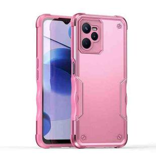 For Realme C35 Non-slip Shockproof Armor Phone Case(Pink)