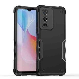 For vivo Y76 Non-slip Shockproof Armor Phone Case(Black)