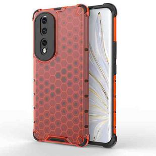 For Honor 80 Pro Honeycomb Phone Case(Red)