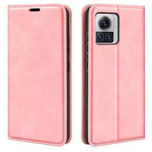 For Motorola Moto X30 Pro Retro-skin Magnetic Suction Leather Phone Case(Pink)