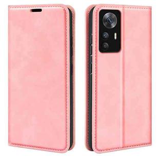 For Xiaomi 12T / 12T Pro / Redmi K50 Ultra Retro-skin Magnetic Suction Leather Phone Case(Pink)