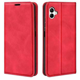 For Samsung Galaxy A04 Retro-skin Magnetic Suction Leather Phone Case(Red)