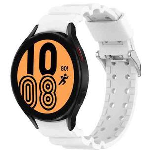 For Samsung Galaxy Watch4 44mm Armor Pure Color Silicone Watch Band(White)