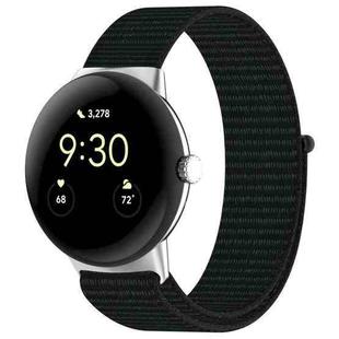 For Google Pixel Watch Nylon Weave Watch Band(Black)