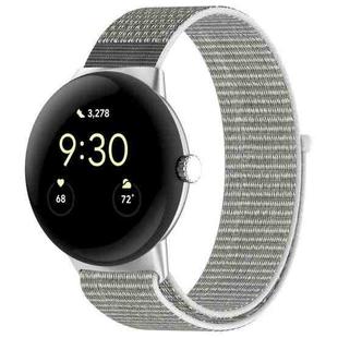 For Google Pixel Watch Nylon Weave Watch Band(Grayish White)