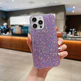 For iPhone 14 Glitter Sequins Epoxy TPU Phone Case(Purple)