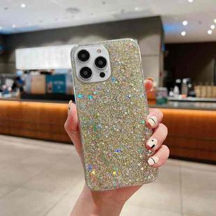 For iPhone 13 mini Glitter Sequins Epoxy TPU Phone Case(Gold)