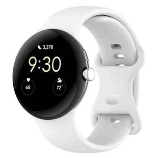 For Google Pixel Watch Loop Type Solid Color Silicone Watch Band, Size:L(White)