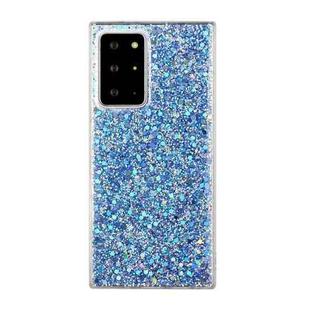 For Samsung Galaxy Note20 Glitter Sequins Epoxy TPU Phone Case(Blue)