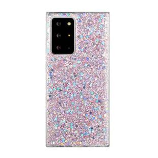 For Samsung Galaxy Note20 Ultra Glitter Sequins Epoxy TPU Phone Case(Pink)