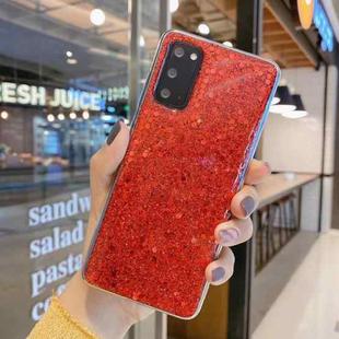 For Samsung Galaxy A41 Glitter Sequins Epoxy TPU Phone Case(Red)