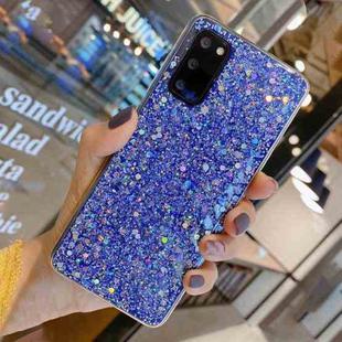 For Samsung Galaxy A71 4G Glitter Sequins Epoxy TPU Phone Case(Blue)