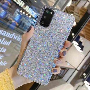 For Samsung Galaxy A12 Glitter Sequins Epoxy TPU Phone Case(Silver)