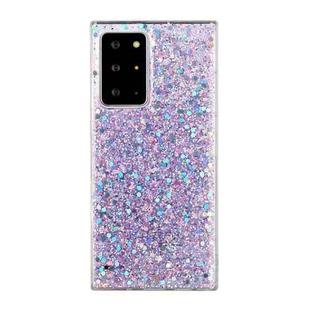 For Samsung Galaxy S21 Ultra 5G Glitter Sequins Epoxy TPU Phone Case(Purple)