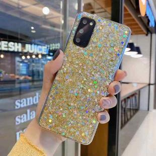 For Samsung Galaxy A03s EU Edition Glitter Sequins Epoxy TPU Phone Case(Gold)