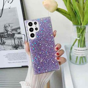 For Samsung Galaxy S22 Ultra 5G Glitter Sequins Epoxy TPU Phone Case(Purple)