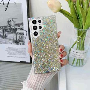 For Samsung Galaxy S22 Ultra 5G Glitter Sequins Epoxy TPU Phone Case(Gold)