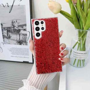For Samsung Galaxy S22 Ultra 5G Glitter Sequins Epoxy TPU Phone Case(Red)