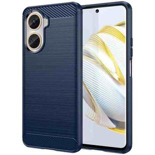 For Huawei Nova 10 SE 4G Brushed Texture Carbon Fiber TPU Phone Case(Blue)
