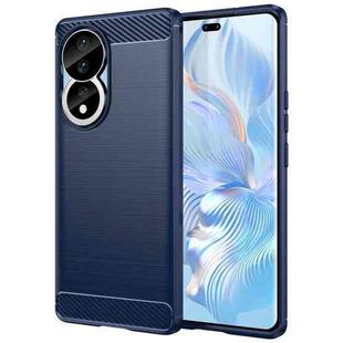 For Honor 80 5G Brushed Texture Carbon Fiber TPU Phone Case(Blue)