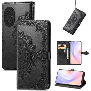 For Honor 50 SE / Huawei Nova 9 Se Mandala Flower Embossed Leather Phone Case(Black)