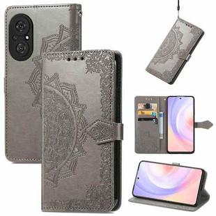 For Honor 50 SE / Huawei Nova 9 Se Mandala Flower Embossed Leather Phone Case(Gray)