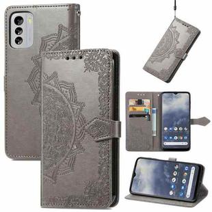 For Nokia G60 Mandala Flower Embossed Leather Phone Case(Gray)