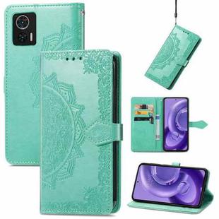 For Motorola Edge 30 Neo Mandala Flower Embossed Leather Phone Case(Green)