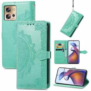 For Motorola Edge 30 Fusion Mandala Flower Embossed Leather Phone Case(Green)