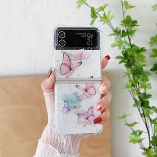 For SAMSUNG Galaxy Z Flip3 Butterfly Glitter  TPU Phone Case(Pink)