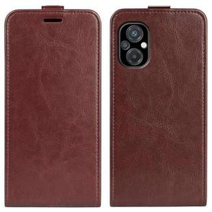 For Xiaomi Poco M5 R64 Texture Vertical Flip Leather Phone Case(Brown)