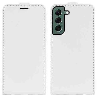 For Samsung Galaxy S23+ 5G R64 Texture Vertical Flip Leather Phone Case(White)