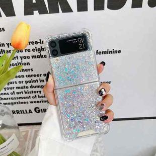 For Samsung  Galaxy Z Flip3 Glitter Sequins Epoxy TPU Phone Case(Silver)