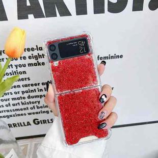 For Samsung  Galaxy Z Flip3 Glitter Sequins Epoxy TPU Phone Case(Red)