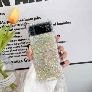 For Samsung  Galaxy Z Flip3 Glitter Sequins Epoxy TPU Phone Case(Gold)