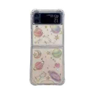 For Samsung Galaxy Z Flip3 Cosmic Star Glitter Epoxy TPU Phone Case(Transparency)