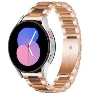 For Galaxy Watch 5 40 / 44mm Interbead Resin Metal Watch Band(Rose Gold Brown)