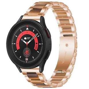 For Galaxy Watch 5 Pro 45mm Interbead Resin Metal Watch Band(Rose Gold Brown)