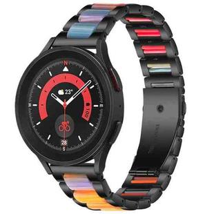 For Galaxy Watch 5 Pro 45mm Interbead Resin Metal Watch Band(Black Rainbow)