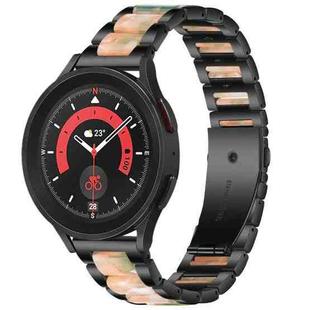 For Galaxy Watch 5 Pro 45mm Interbead Resin Metal Watch Band(Black Green)