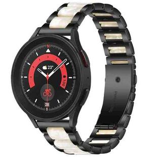 For Galaxy Watch 5 Pro 45mm Interbead Resin Metal Watch Band(Black White)