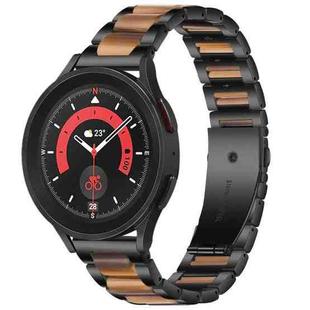 For Galaxy Watch 5 Pro 45mm Interbead Resin Metal Watch Band(Black Brown)