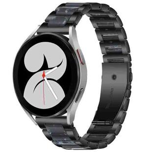 For Galaxy Watch 4 40 / 44mm Interbead Resin Metal Watch Band(Black Blue)